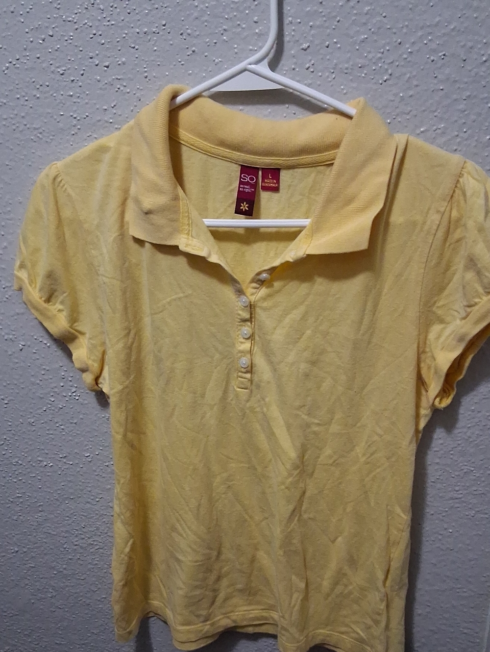 SO Women's Short Sleeve Polo in Pale Yellow